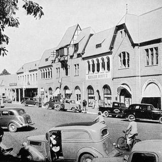 Verkehr in der Kaiserstraße von Windhuk, 1935, Deutsch-Südwest, Kolonie, Namibia