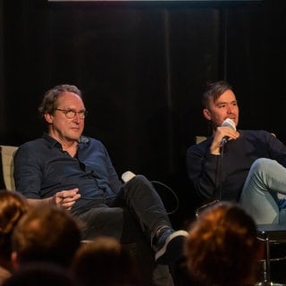 Ralf Caspary (SWR) im Science Talk mit dem Lehrer Bob Blume