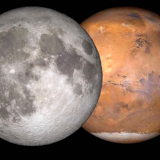 Mond und Mars