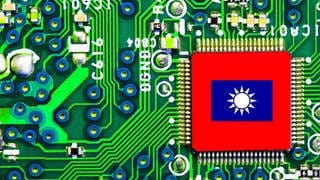 Die Taiwanesische Nationalflagge auf einem PC-Mikrochip: Hochleistungs-Elektronik ist auf Highend-Mikrochips angewiesen. Die fingernagelkleinen Schaltkreise mit Milliarden Transistoren werden in den USA entwickelt, in Taiwan gebaut und die Volksrepublik China will sie nutzen. 