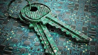 Schüssel auf einer Platine: Kryptografie ist zur Machtfrage geworden. Wer herrscht im Zeitalter der Quantencomputer darüber, was geheim ist oder öffentlich? 