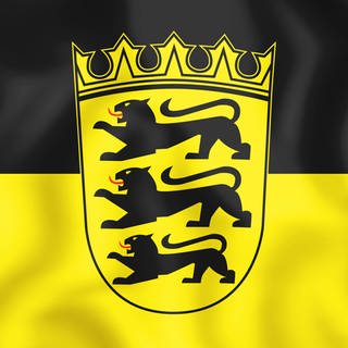 Flag of Baden-Wurttemberg, Germany. 3D Illustration. Symbolfoto