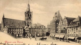 Marktplatz in Trier (Postkartenansicht, 1930er-Jahre)