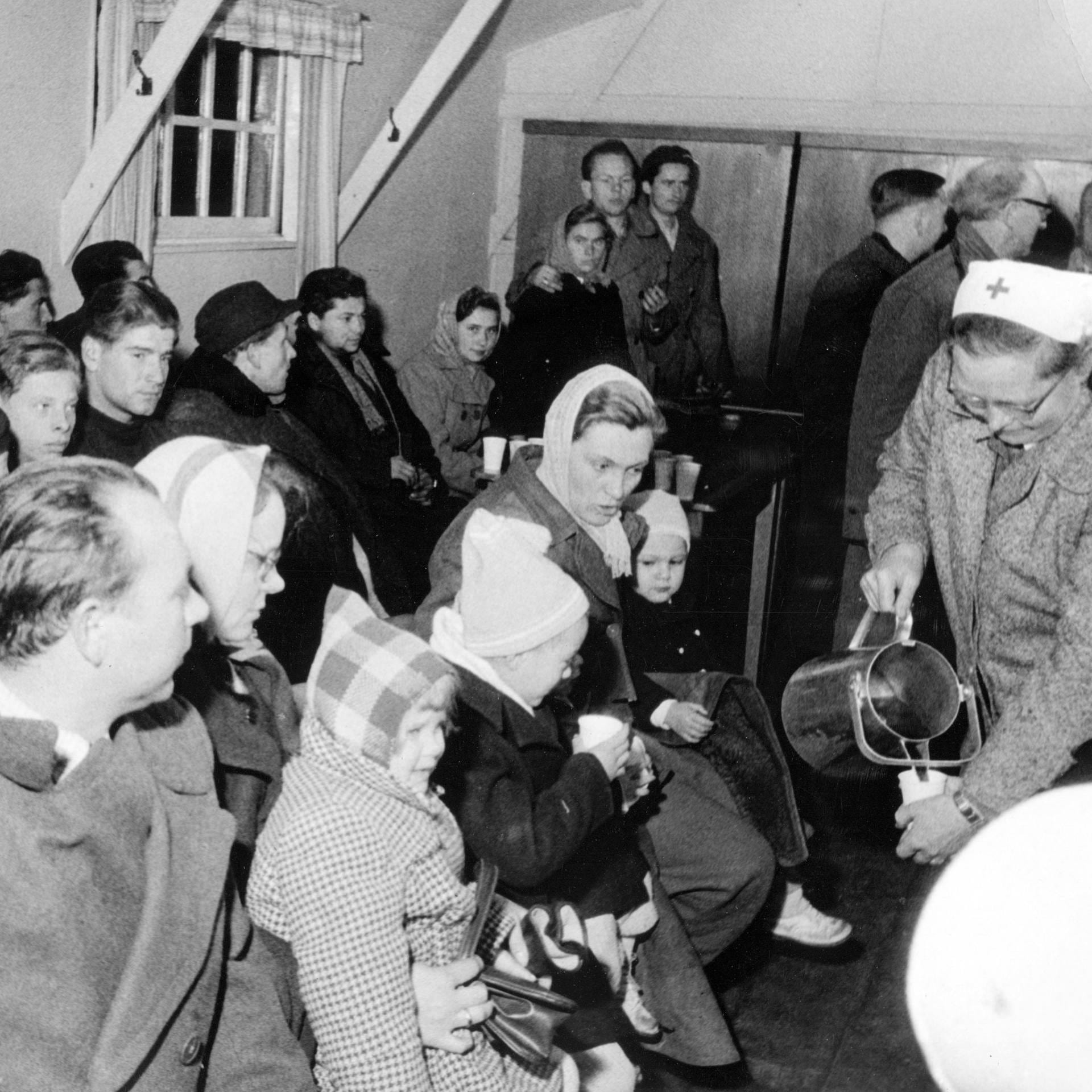 Ungarnflüchtlinge im Lager Osthofen | 23.11.1956