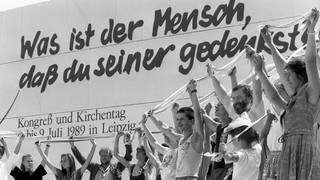 Evangelischer Kirchentag in Leipzig Juli 1989