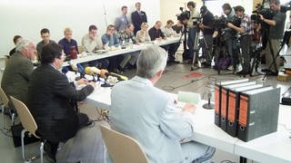 Pressekonferenz der Staatsanwaltschaft Tübingen. In Sachen Dieter Baumann herrscht großes Medieninteresse.
