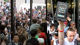 Verkaufsstart des iPhones in New York am 29.6.2007 