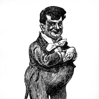  Der Humorist, Volkssänger und Vortragskünstler Otto Reutter nach einer Karikatur von P. Richards