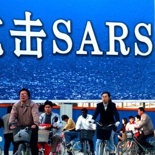 China: Ursprung der SARS-Pandemie 2002 - 2004. 