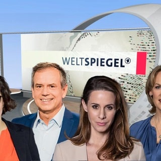 Die Weltspiegel-Moderator:innen: Isabel Schayani, Andreas Cichowic, Natalie Amiri und Ute Brucker