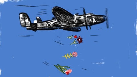Blumen Bomber, Zeichnung von Édith Carron
