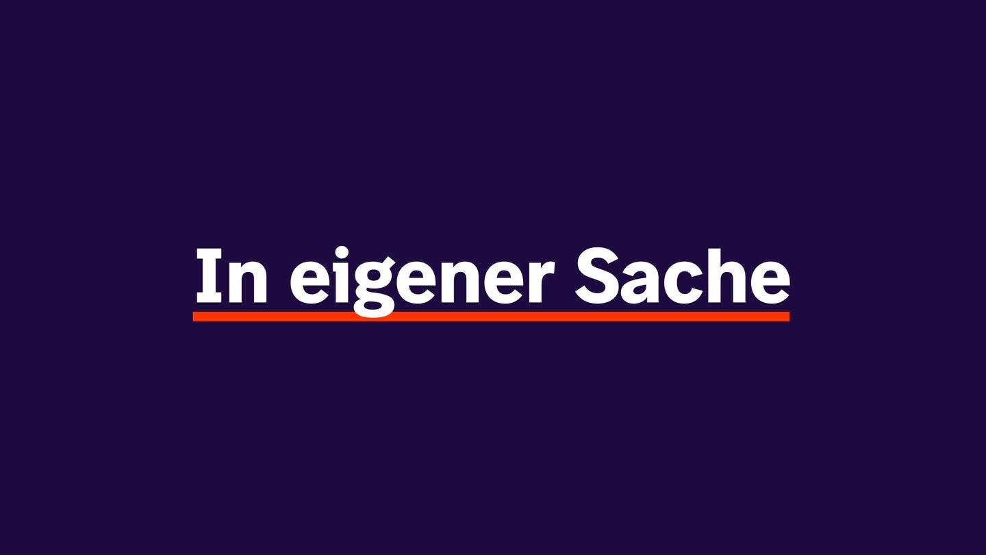 In eigener Sache