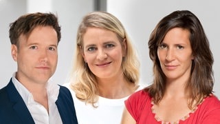 Die Podcast Macher:innen v. li. Gtz Bolten (WDR, Katharina Dufner (SWR) und Su Holder (rbb)