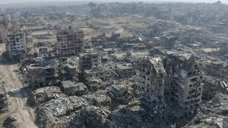 Zerstörte Häuser im Norden des Gazastreifens im Mai 2024