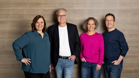 Die neue Doppelmoderation besteht aus den Moderatoren-Teams Steffi Stronczyk und Michael Lueg sowie Claudia Deeg und Christian Balser (v.l.n.r.).