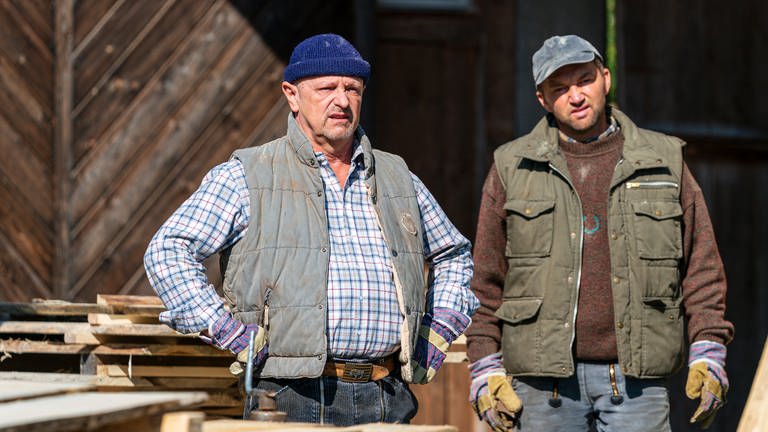 Toni und Niki im Sägewerk