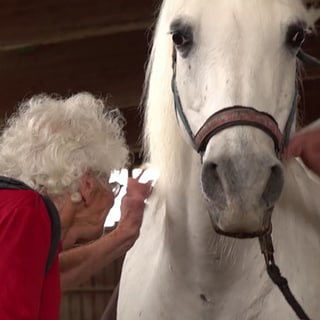 Krystyna Laskowski mit Pferd