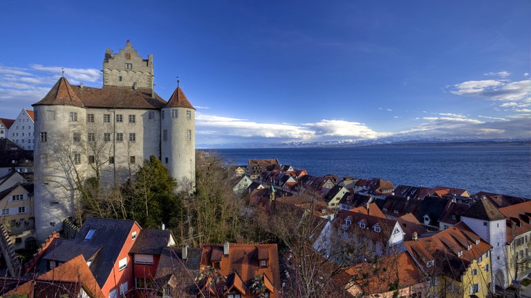 Meersburg mit Blick auf den Bodensee