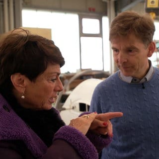 Sonja Faber-Schrecklein im Gespräch mit Tilo Hollighaus in Kirchheim