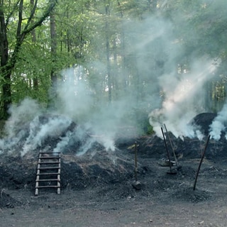 Herstellung von Holzkohle