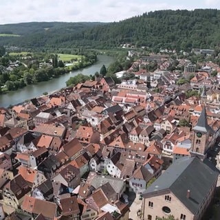 Eberbach aus der Vogelperspektive betrachtet