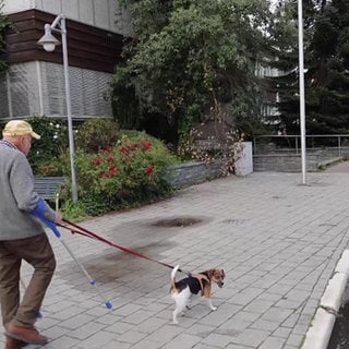 Hermann Metzger mit Hund Dana