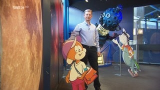 Pappaufsteller von Äffle und Pferdle im Stuttgarter Planetarium