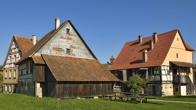 Dorfansicht im Hohenlohe Freilichtmuseum