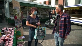 Jürgen Hörig auf Wochenmarkt in Heddesheim