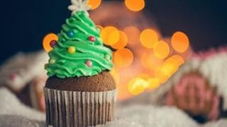 Muffin mit Weihnachtsbaumhaube