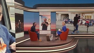 Moderatorin Jana Kübel mit Studiogast Oliver Gimber