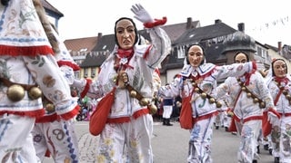 Menschen in Verkleidung beim Faschingsumzug