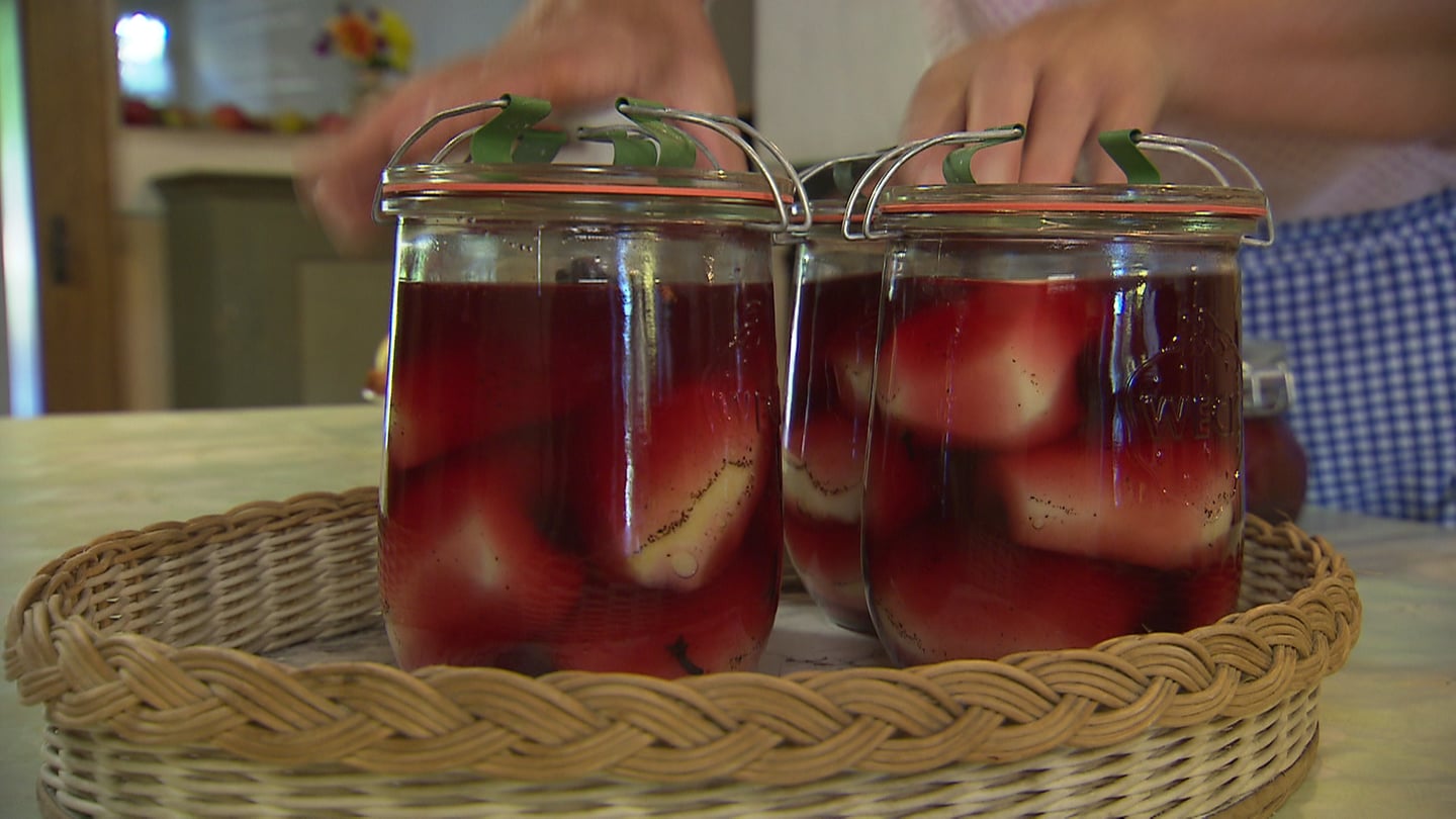 Birnen in Rotwein