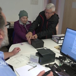 Flüchtlinge im Büro