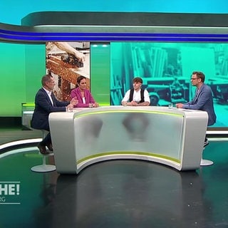 Moderator Florian Weber, Alexander Kotz, Ben Berger und Manuela Reibold-Rolinger