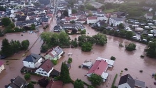 Überflutetes Ahrtal im Jahr 2021