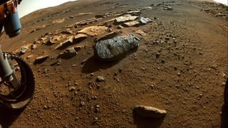 Bild von der Marsoberfläche mit Gesteinen