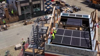 Bauarbeiten auf dem Gelände des Solar Decathlons in Wuppertal.