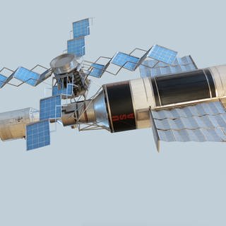 Die Skylab-Mission startete am 14. Mai 1973. Nicht alles lief nach Plan. Modell der Raumstation Skylab