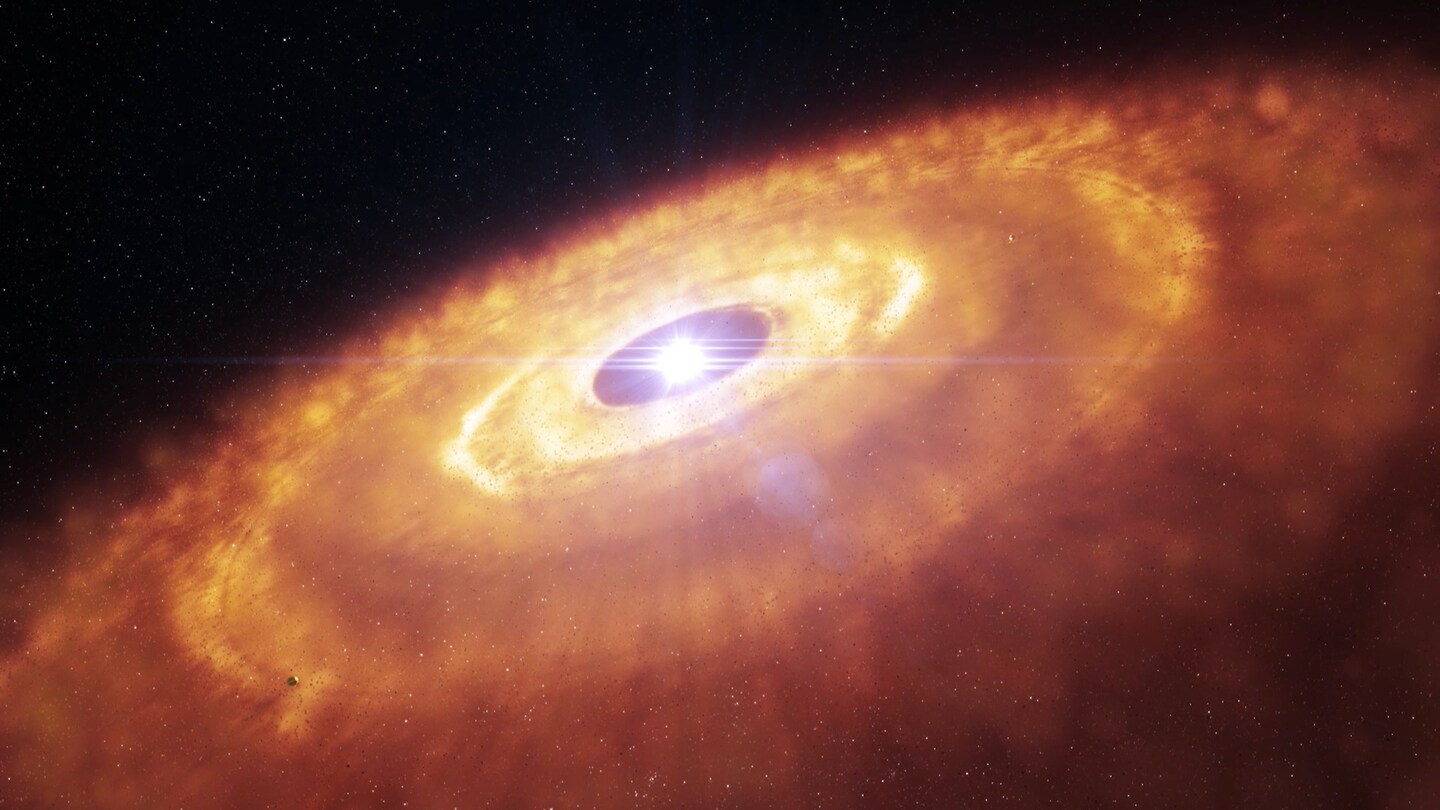 Scheibe aus Gas und Staub um einen sonnenähnlichen Planeten in der Milchstraße.