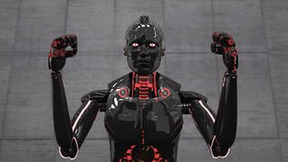 Ein schwarz-roter Roboter