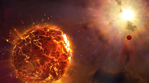 Supernova zerstört Planet (Illustration)
