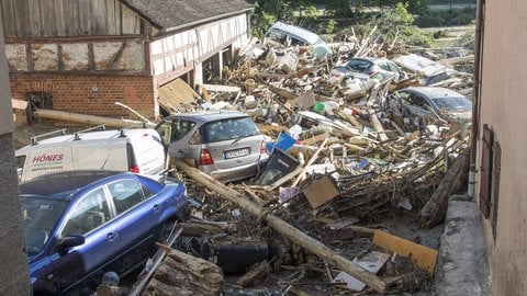 Zerstörung nach der Hochwasser-Katastrophe in Braunsbach