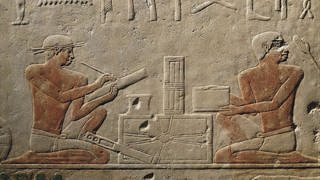 Ale ägyptische Wandbilder von Schreibern, tags: Schreibtischarbeit, alten, Ägypten, ungesund
