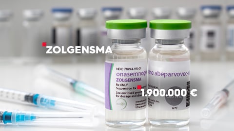 Zwei Ampullen des Medikaments Zolgensma für die Gentherapie. Der Markteinführungspreis lag bei 1,9 Millionen Euro.