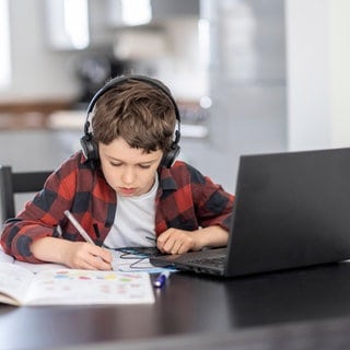 Schüler am Computer. 