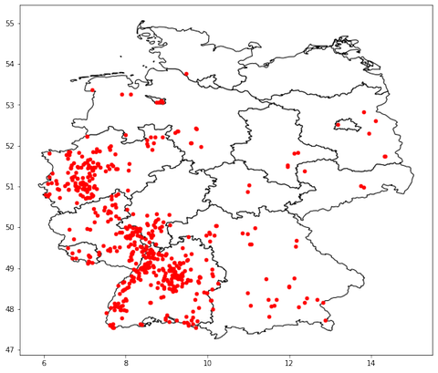 Das Netzwerk der Superbäume, berechnet für den 19. April, 23.59 Uhr.