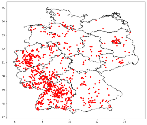 Das Netzwerk der Superbäume berechnet und kartiert mit dem Datenbestand vom 29. April 2022, 23.59 Uhr