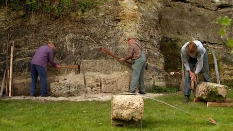 Spuren im Stein, Fand bis in die 1950er Jahre in Seeburg statt - Traditioneller Tuffabbau von Hand